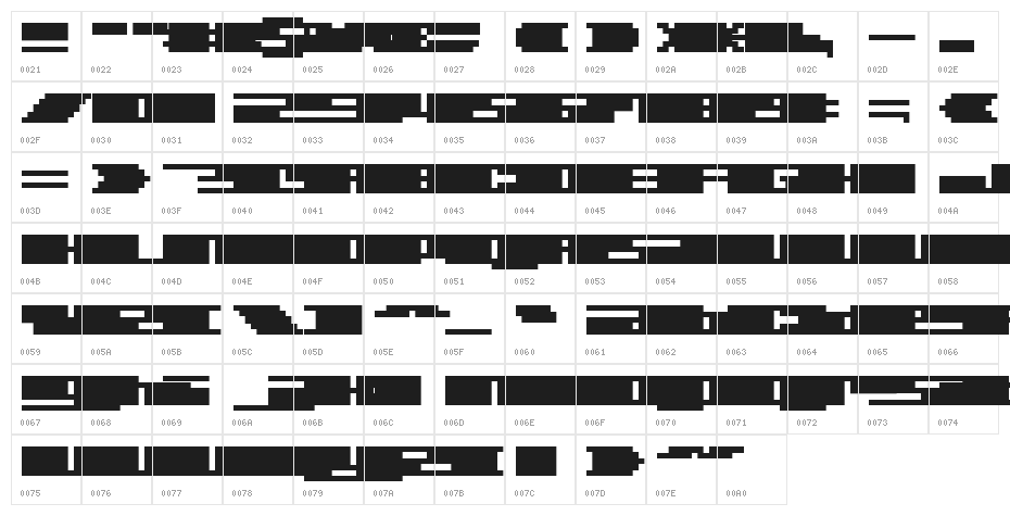 SystemSevenBlack Character Map