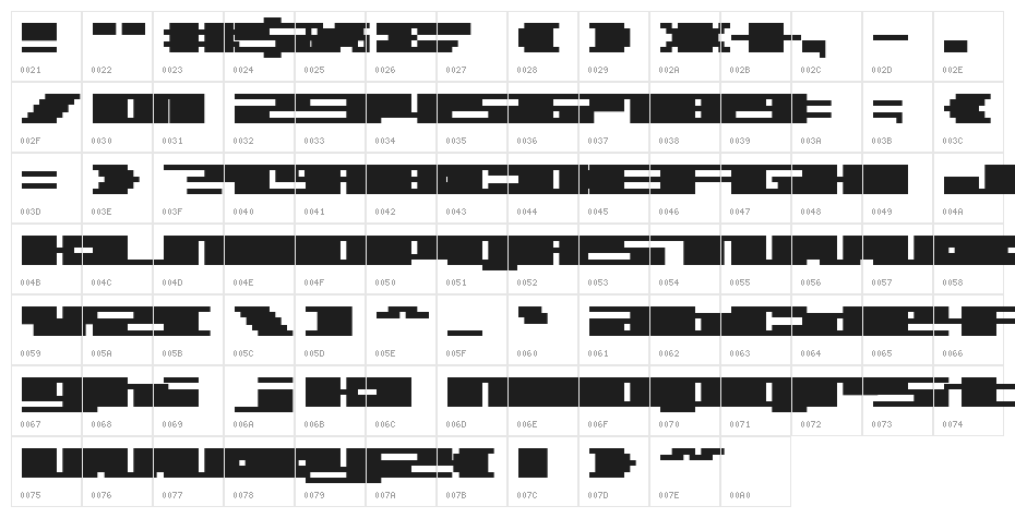 SystemSevenBold Character Map