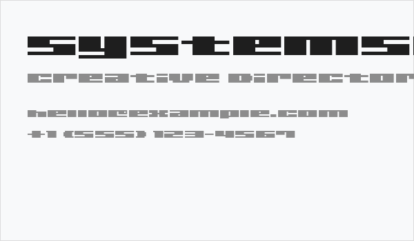 SystemSevenBold Business Card