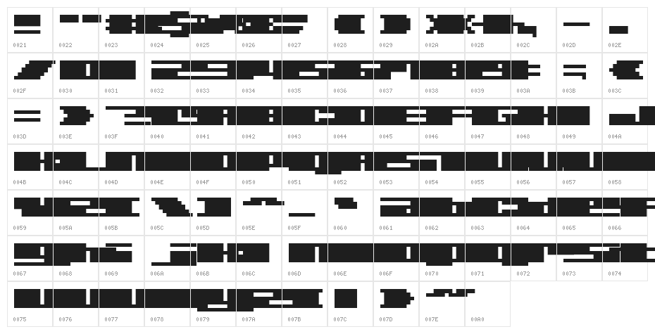 SystemSevenUltra Character Map