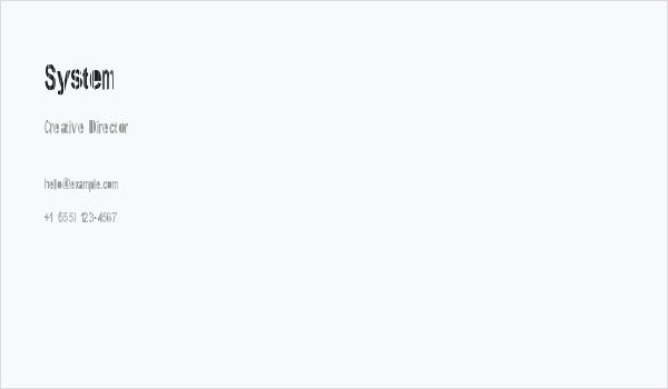 System Business Card