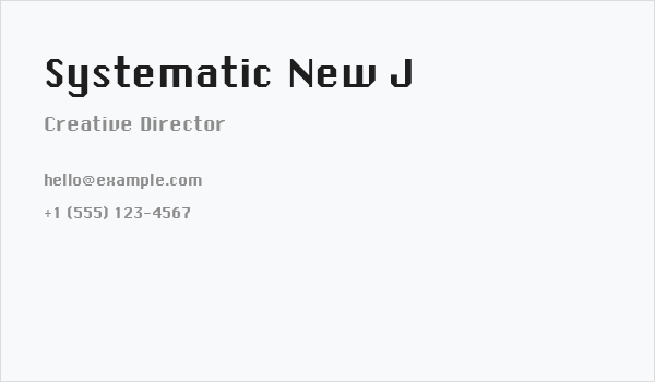 Systematic New J Business Card