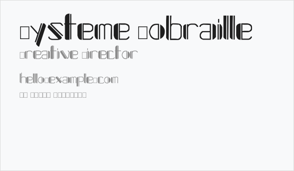 Systeme Robraille Business Card