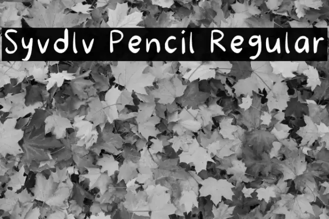 Syvdlv Pencil Regular خط examples
