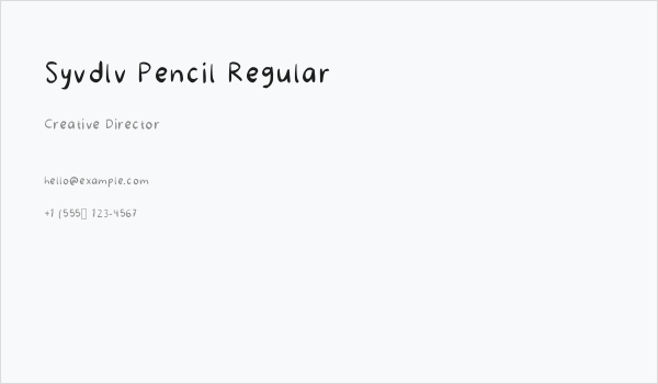 Syvdlv Pencil Regular Business Card