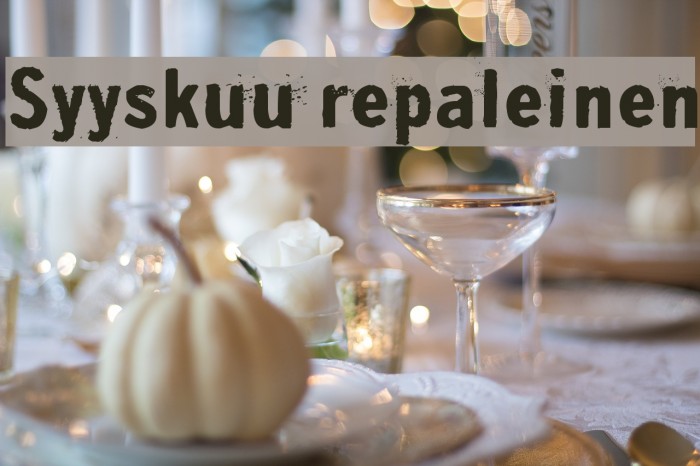 Syyskuu repaleinen Font examples