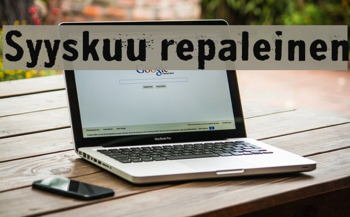 Syyskuu repaleinen Font examples