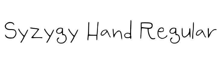 Syzygy Hand Regular Font