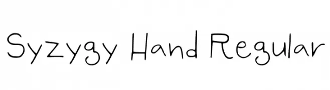 Syzygy Hand Regular  Frei Schriftart Herunterladen