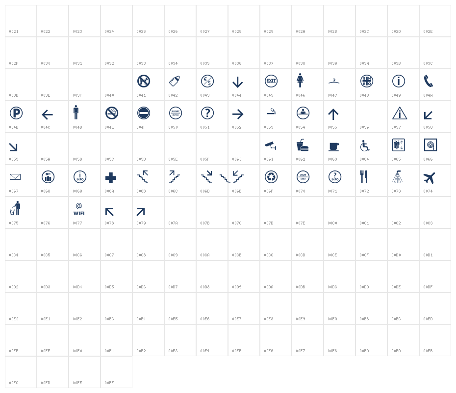 symbol signs Character Map