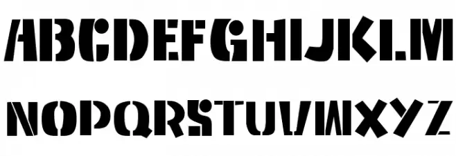 Szablon Schriftart Kleinbuchstaben