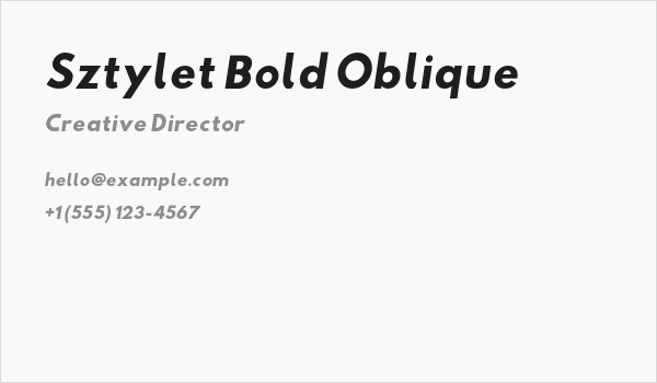 Sztylet Bold Oblique Business Card