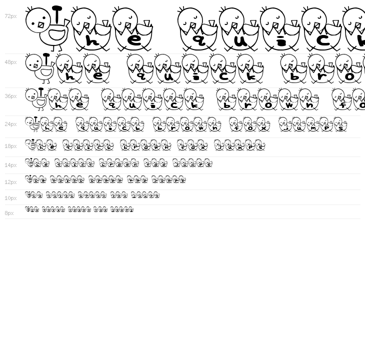 T-piyo Font Waterfall