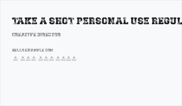 TAKE A SHOT PERSONAL USE Regular Business Card