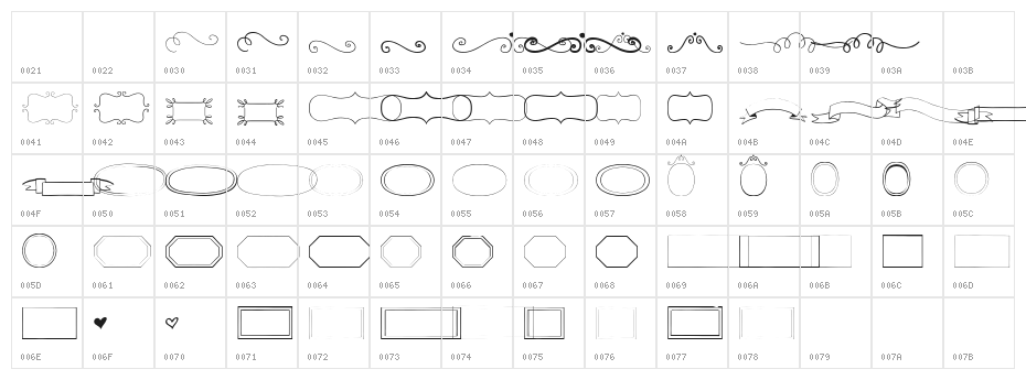 TALUHLA Borders Character Map