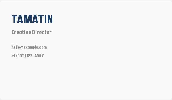 TAMATIN Business Card