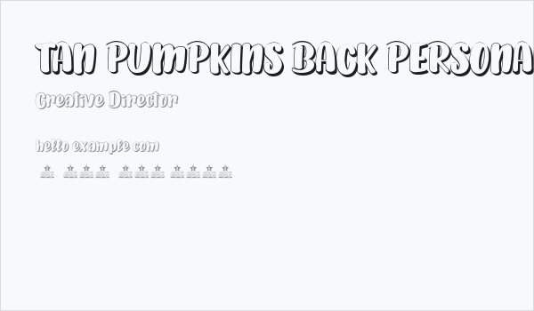 TAN PUMPKINS BACK PERSONAL USE  Business Card