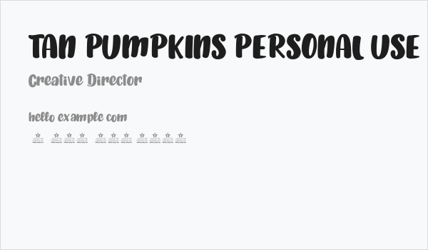 TAN PUMPKINS PERSONAL USE  Business Card