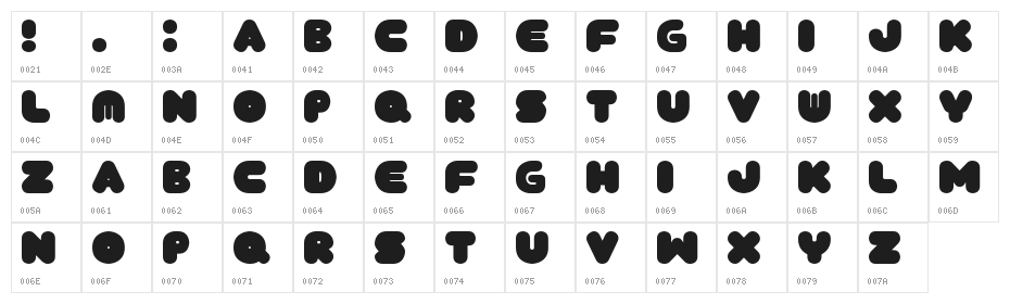 TANTOR Character Map