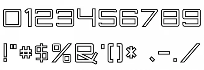 TANTRA Outline Font OTHER CHARS