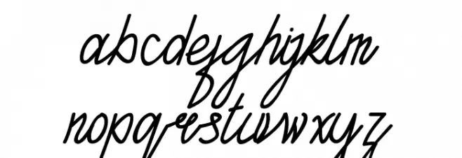 TANTRA Script Schriftart Kleinbuchstaben