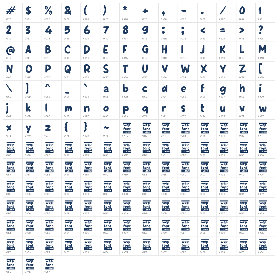 TARGET 2000 Character Map