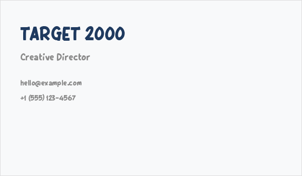 TARGET 2000 Business Card