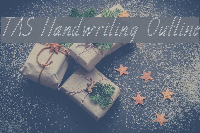 TAS Handwriting Outline Font examples