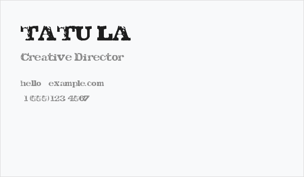 TATU LA Business Card