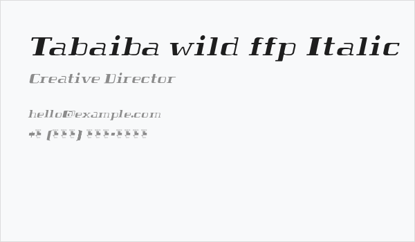 Tabaiba wild ffp Italic Business Card