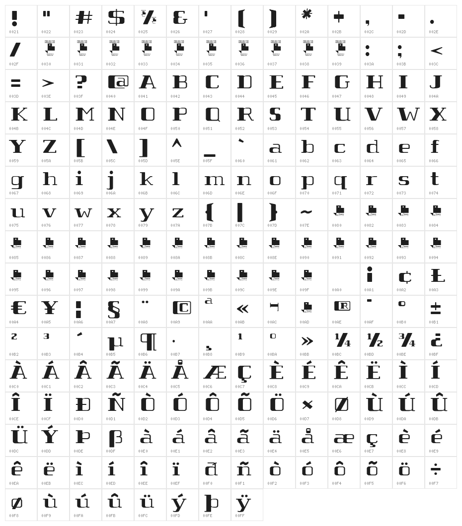 Tabaiba wild ffp Character Map