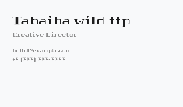 Tabaiba wild ffp Business Card