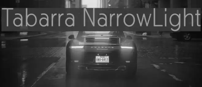 Tabarra NarrowLight Font examples