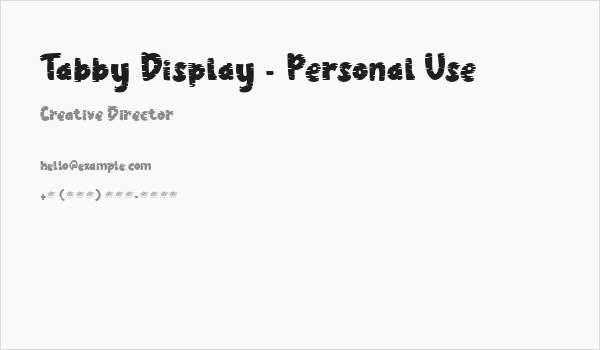 Tabby Display - Personal Use Business Card