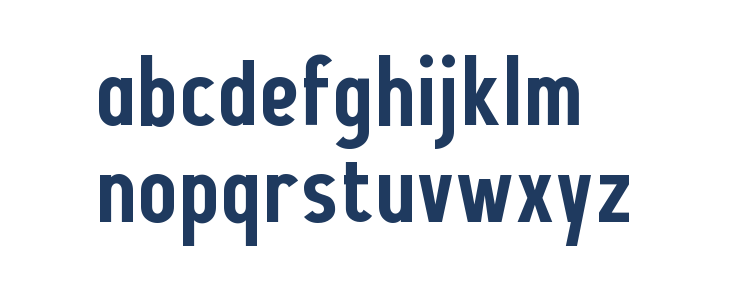 Tabel Sans Lowercase