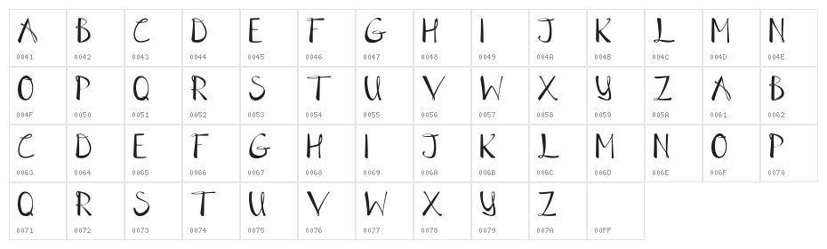 Table Air Lamp Character Map