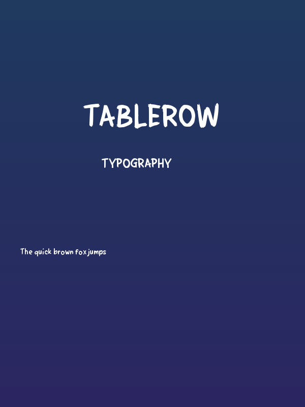 Tablerow Poster