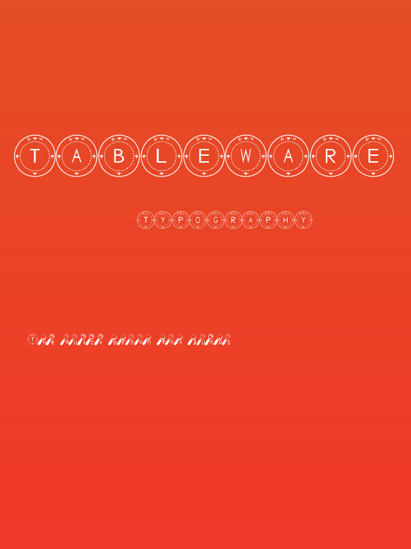 Tableware Font Poster