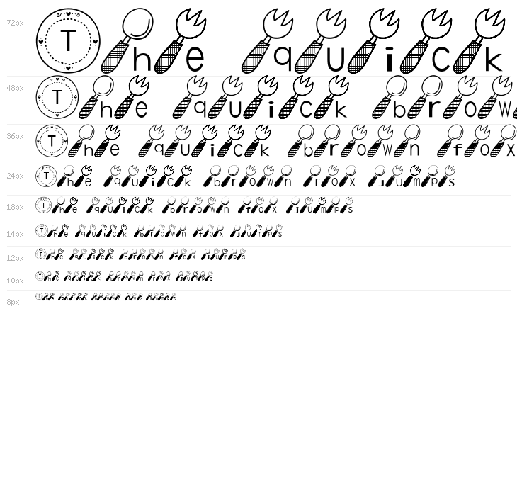 Tableware Font Waterfall