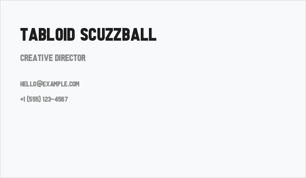Tabloid Scuzzball Business Card