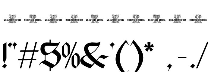 Tabor Sinfonia PERSONAL USE Regular Font OTHER CHARS