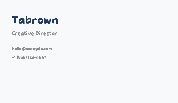 Tabrown Business Card