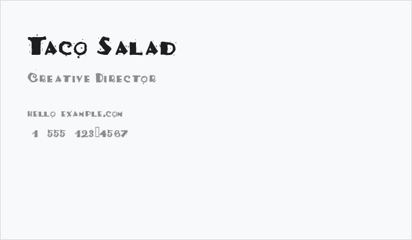 Taco Salad Business Card
