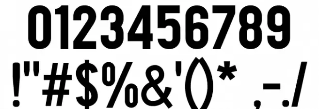 Tactico Bold Font OTHER CHARS