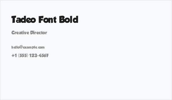 Tadeo Font Bold Business Card