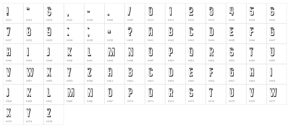 Tadya Regular Character Map