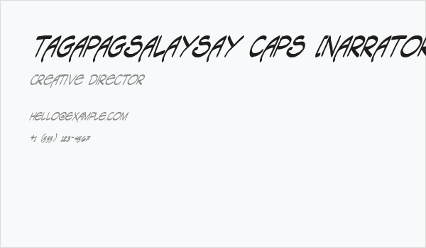 Tagapagsalaysay Caps [Narrator] Italic Business Card