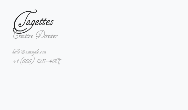 Tagettes Business Card