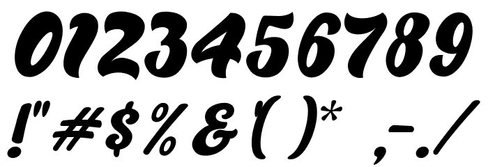 Tahu Bullats Italic Шрифта ДРУГИЕ символов
