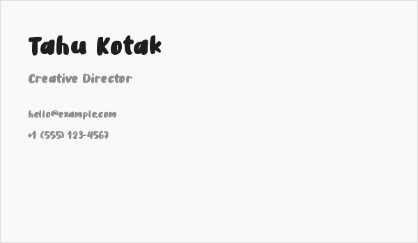 Tahu Kotak Business Card